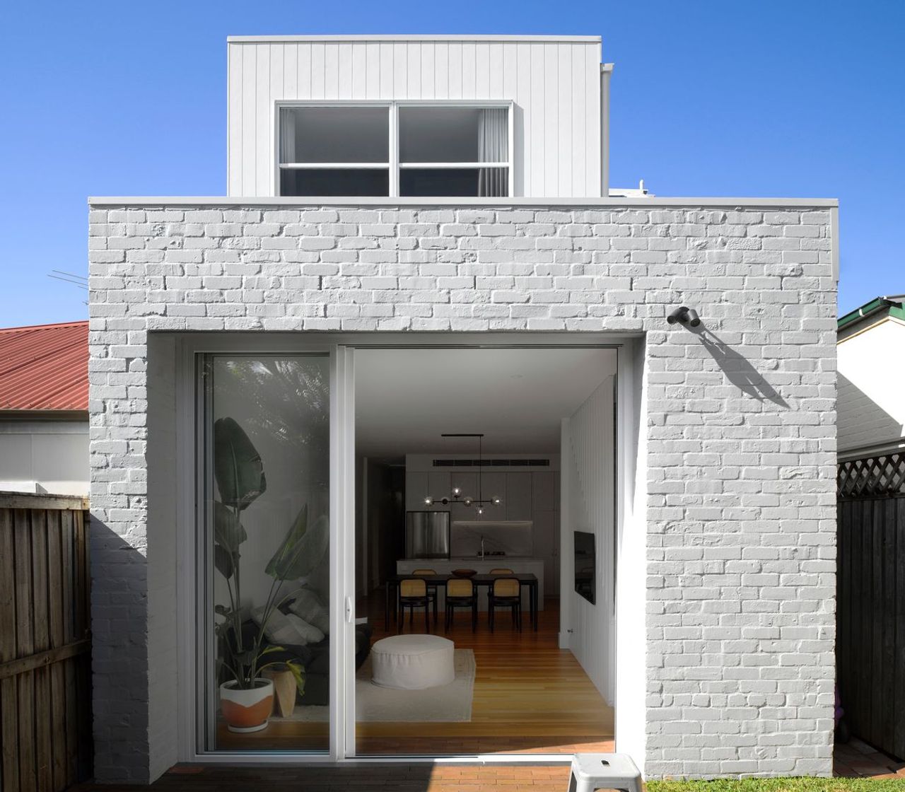View of the modern extension from the rear courtyard